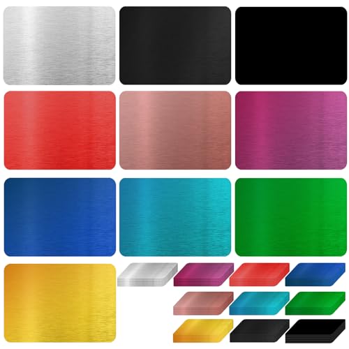 150 Stück Metall Visitenkarten Rohlinge, 86x54x0,21mm Metall Visitenkarten Aluminium, Namenskarte Lasergravierte, Gravierte Businesskarten Metal Business Card für Bürokunden DIY Geschenkkarten (Farbe)