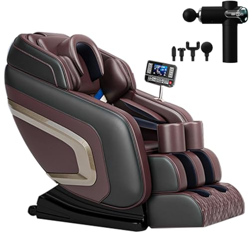 Silla de Juegos,Silla de Oficina Silla ergonómica con Masaje Lumbar Silla giratoria Ajustable con reposapiés Silla de Cuero de la PU Estilo Racing(Bruin)