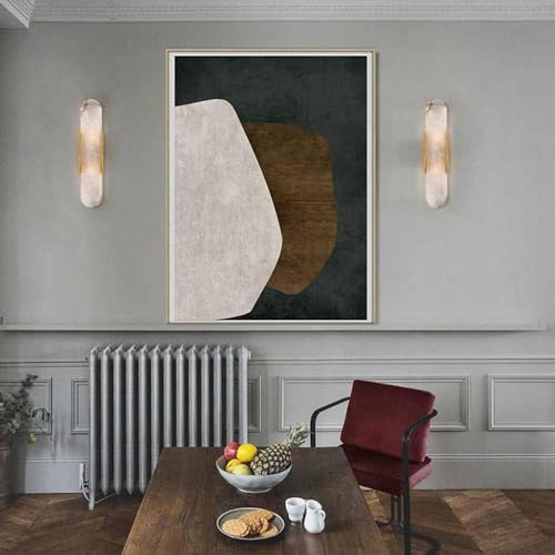 Image of Natural Alabaster Wall Sconces Set of 2 Marble Wall Lamp Bathroom Vanity Light Fixtures Alabaster Sconce Lighting White Stone Wall Mount Lamp for Bedroom Living Room Hallway Stairs Kitchen