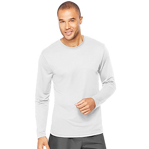 Hanes Men's Cool Long-Sleeve Performance T-Shirt, White, Large Hanes Men's Cool Long-Sleeve Performance T-Shirt, White, Large