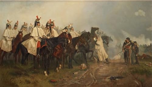 Tableaux peinture sur toile cavalerie française Ernest Crofts 60x90cm