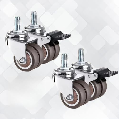 WQNB���݃L���X�^�[ �˂����ݎ� 360�x��] TPE�� �ω׏d210~265KG �u���[�L�t �H�Ɨp �ƒ�p �d���ו��Ή� �����p�z�C�[�� ��^�ԗ� ����L���X�^�[ �֗��O�b�Y 4�Z�b�g �ړ��ȒP �ϋv�� (2�C���` M12)