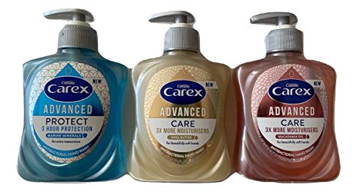 Image of Carex Advanced Care Antibacterial Hand Wash 3 Set Shea Butter, Macadamia Oil, Marine Minerals for soft hands from Kingdom Supplies