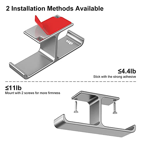 6Amlifestyle Headphone Hanger Stand Under Desk [Patented] Aluminum Headphone Hook Holder With Powerful Adhesive & Screws Widely Used For Pc Gaming Dj Headphones, Gray - Gy701 #TOP3