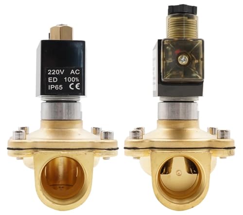 Électrovanne normalement ouverte eau chaude AC220V laiton 2 pouces