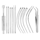 14er 16G 18G Piercing Taper Insertion Piercing Kugel Aufdreher Piercing Nadeln Edelstahl Piercing Set Taper & Insertion Nadeln, für Ohr, Nase, Lippe und Bauchnabel, mit Piercing Kugel Aufdreher