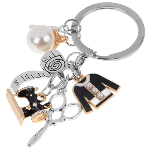 COMPUKAS - COMPUKAS Porte-Clés Créatif en Alliage Machine à Coudre Ciseaux et Lettres Pendentif Matelassé Ornemental Accessoire Léger pour Paquet à Main et Porte-Clés Présent Mode Femme
