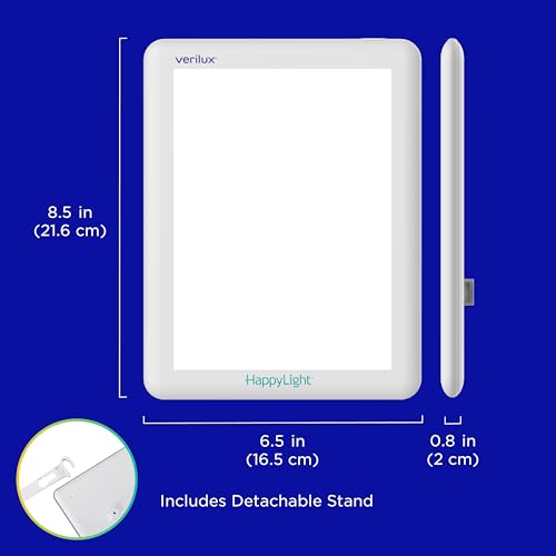 Verilux® HappyLight® Lucent - UV-Free LED Light Therapy Lamp, Bright White with 10,000 Lux, Detachable Stand, and Wall Mountable by Verilux - Image 7