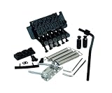 Eddaray Ponte de tremolo de balanço duplo, dispositivo estabilizador de mola de guitarra elétrica de 6 cordas sistema vibrato duplo substituição de acessórios para tocar em sela (S2000 preto