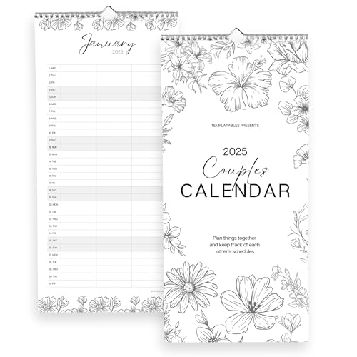 2025 Couples Calendar - Joint & Individual Wall Planner for Holidays, Birthdays, Anniversaries & Special Dates | Wire-Bound, Premium 120gsm Paper | Perfect for Couples to Plan Together (Mono)