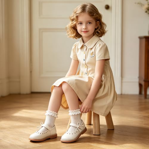 Image of GINFIVE Toddler Girls Mary Jane School Oxford Dress Flat Shoes for Wedding