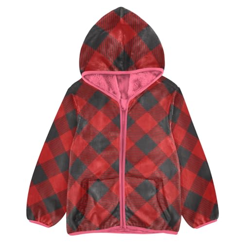 Merry Christmas Red Plaid Sherpa Fleece Girls