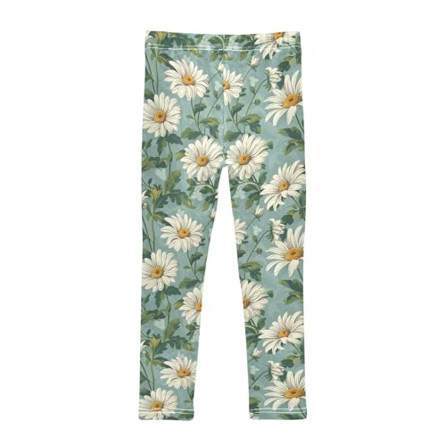Girls Leggings Retro Daisy Florals Soft Toddler Leggings for Girls Kids Pants Size 4T-10T2