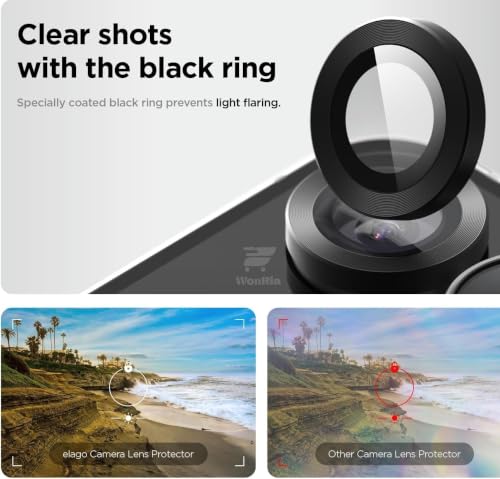 Image of WonRia Pack 2 - Camera Lens Protector Ring Compatible with Samsung Galaxy Z Flip 8 5G Camera Aluminum Alloy Rings, Ultra-HD Metal Frame- Black