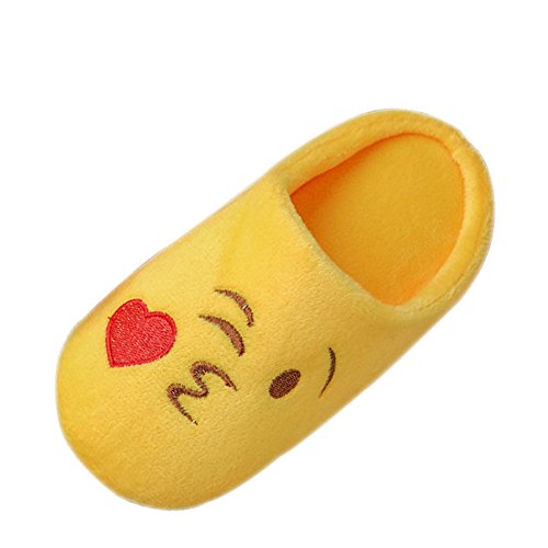 KINDOYO Bebe Filles Chaussons Emoji Peluche Pantoufles Hiver Coton Chaud Chaussures Confortable Bambin Pantoufles