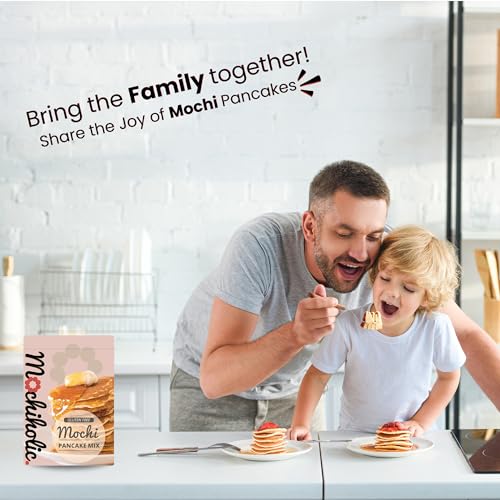 Mochi Pancake Mix Original Recipe, Rice Flour, Gluten-Free with Low Calories and Sugar with Essential Nutrients, 12 oz Healthy Daily Snacks by Mochiholic (Pack of 1)
