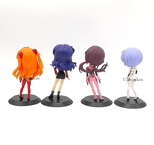 Image of Trunkin Neon Genesis Evangelion Rubber Action Figure | Set Of 4 Action Figure Asuka Langley Ayanami Rei Mari Mikanami Misato Katsuragi Collectible | 14.5 cm Weeb Manga Figurines,Multicolor