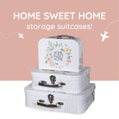 Luggage Décor: Set Of 3 Paperboard Suitcases, Decorative Cardboard Storage Boxes, Vintage Suitcase Décor, Small Cardboard Sweet Boxes, Photo Boxes With Lids - Nesting Storage Box #TOP2