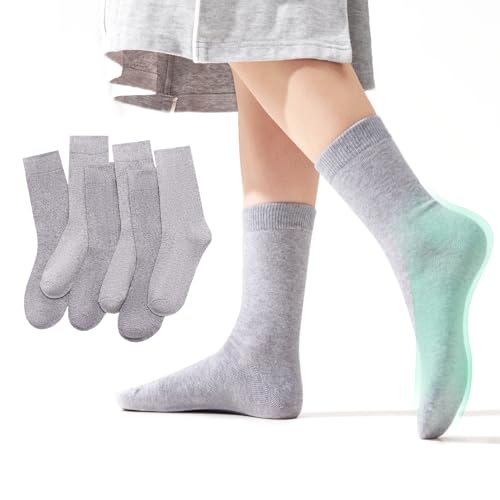 6 Pairs Socks for Women Crew Casual Cotton Solid Socks