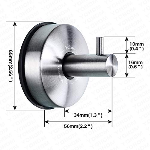 YOHOM 2 stuks vacuüm zuignaphaken badkamer handdoekhaak badkamer zuighaak roestvrij staal wandhaak handdoekhouder… - Image 7