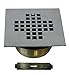 Westbrass 2" Brass Shower Drain with 4-1/4" Square Cover, Satin Nickel, D206BS-07