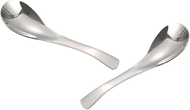 OKUMEYR 1 Peça Colher Pequena De Talheres Colheres De Sopa Asiática Mini Colher De Aperitivo Colher De Aço Inoxidável Colheres De Arroz Japonês Colheres Infantis Colheres De Metal