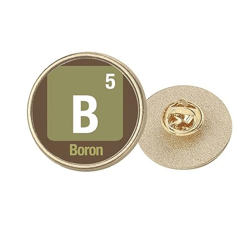 Broche ronde Boron B métal doré insigne science tableau périodique M