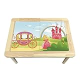 adesivo da tavolo per bambini, facile da pulire, compatibile solo con tavolo ikea flisat (princess fairytale)