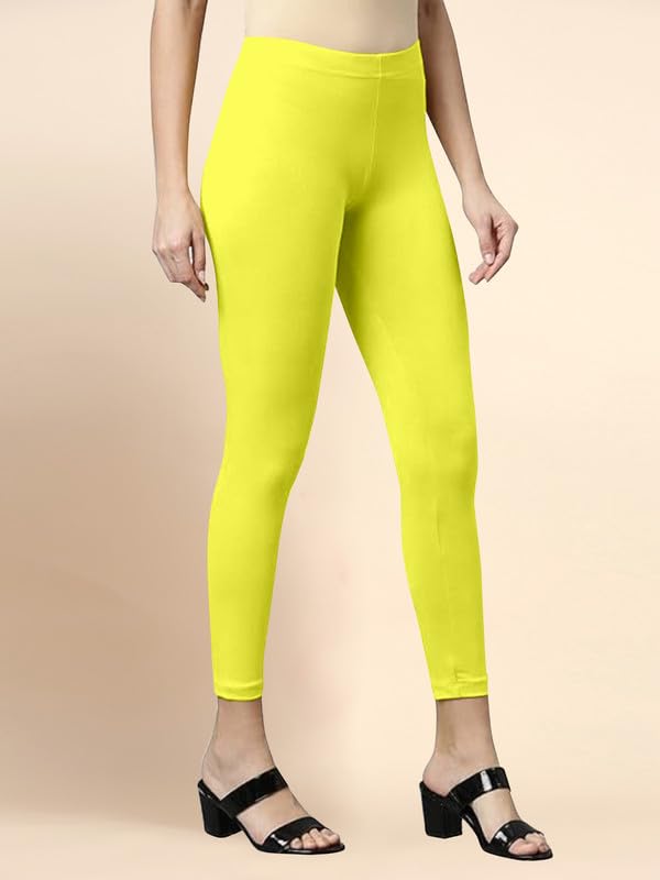 Image of TRENDMALLS Women's Microfiber Elastane Stretch Soft Cropped Leggings with Ultrasoft Waistband for Women
