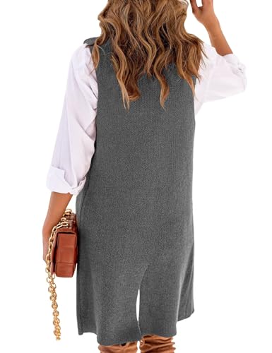 Image of IDEALSANXUN Womens Long Sweater Vest Fall Winter Sleeveless Knit Cardigan Outerwear