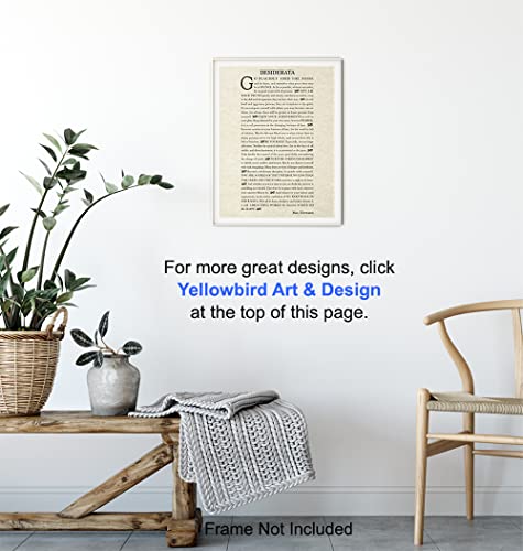 Desiderata Poem Wall Art Print - Max Erhman - Unframed Typography - Makes A Great Gift For Home Decor - Inspirational And Motivational - Ready To Frame (8X10) Photo #TOP5