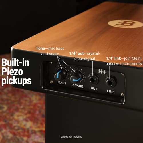 Meinl Pickup Slaptop Cajon Box Drum With Internal Snares And Forward Projecting Sound Ports -Not Made In China - Walnut Playing Surface, 2-Year Warranty (Ptopcaj2Wn) #TOP2