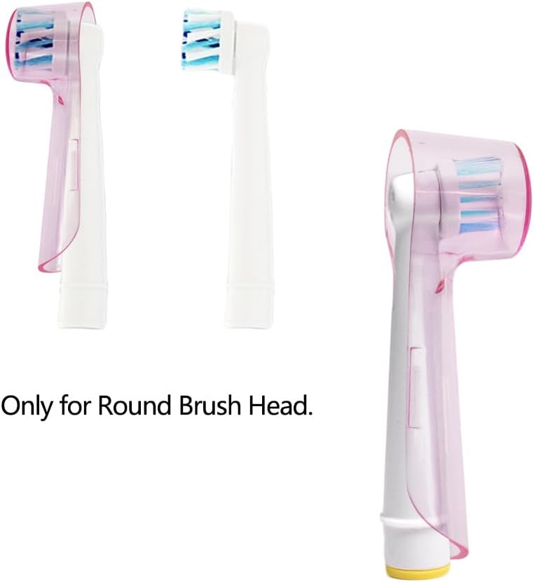 2 Pack Toothbrush Covers Compatible with Oral-B Replacement Heads, Electric Toothbrush Cover Caps for Travel Home (Clear,Pink) image 3