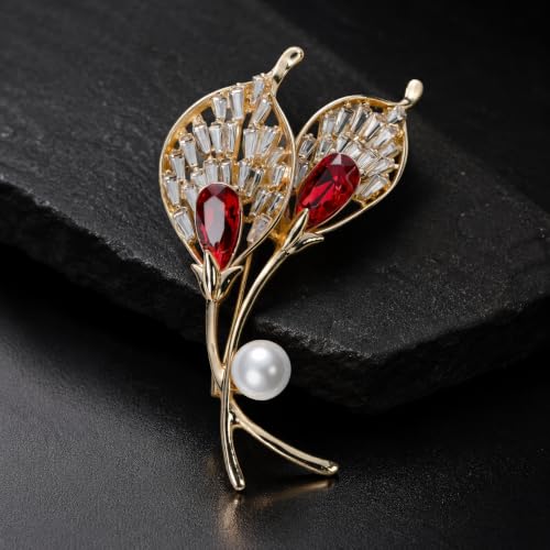Image of 14K Gold-Plated Flower Brooch Pins