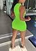 Women Sexy Club Mini Dress Halter Criss Cross Cut Out Ruched Sleeveless Bodycon Dresses Green