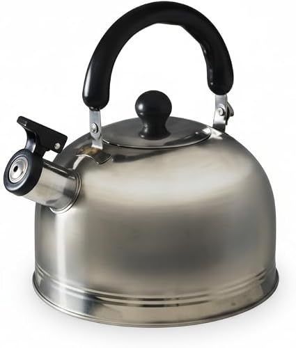 2.0L Stainless Steel Camping Kettle with Whistle