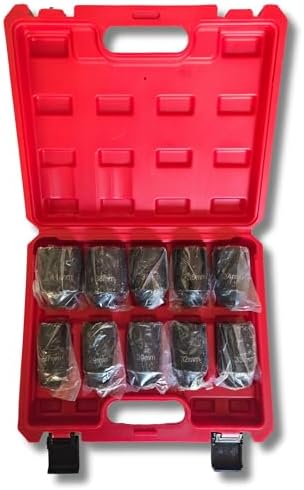 Juego de 10 Vasos de Impacto 1/2" de Gran Tamaño (27-41 mm) – Nuevo con maletín incluido.