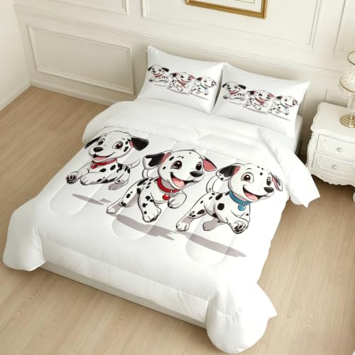 Edredón Decorativo 4 Estaciones Cachorro dálmata de Dibujos Animados 220 x 240 cm White Relleno Nórdico Suave, Estilo Moderno Lavable