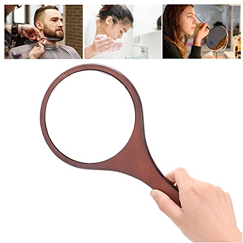 Houten Kappers Handspiegel, 30*17cm, handgemaakte make-upspiegel, rond, geschikt voor make-up, cosmetica, huidverzorging… - Image 6