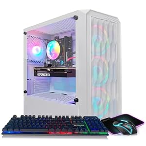 STGAubron Gaming PC Computer Desktop, GeForce RTX 3050 Ti M 8G, Intel Core i7 up to 3.9GHz, 16G Ram, 1T SSD, WiFi 600M, BT 5.0, RGB Fan x4, Windows 10 Home