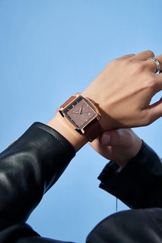 Image of Daniel Hechter Paris Alma Collection Watch for Men Premium Chronograph Watch Black Square Dial Silicone Strap, Multi-Function, Date Display Luxury