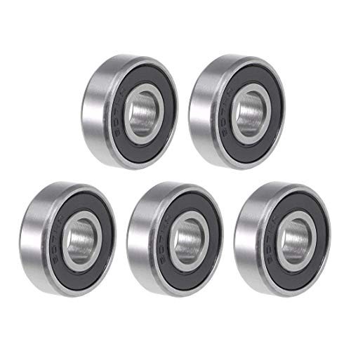 uxcell 607-2RS Deep Groove Ball Bearing 7x19x6mm Double Sealed ABEC-3 Bearings 5-Pack