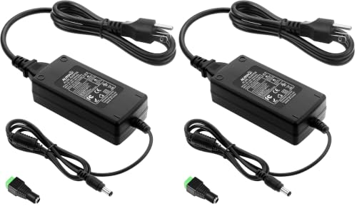 Image of ALITOVE DC 12V 5A Power Supply Adapter Converter Transformer 60W AC 100-240V Input with 5.5x2.5mm DC Output Jack for 5050 3528 LED Strip Module Light (Pack of 2)
