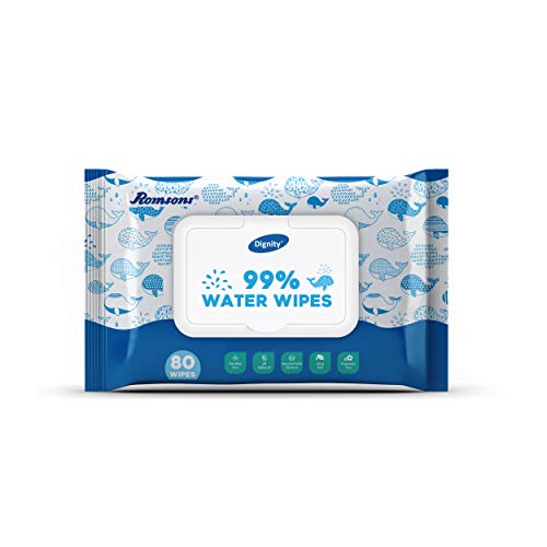 Image of Dignity 99% Water Wipes Enriched with Aloe Vera and Extra Soft, 150 x 200 mm (Pack of 2) 160 Wipes