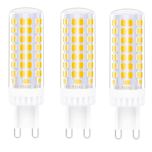 Jiotouhu lampadina G9 LED, 10W equivalente a 100W alogena, Bianco caldo 3000K, Contiene 95 perle, Angolo luminoso super luminoso di 360 °, 220V, Non dimmerabile, Confezione da 3