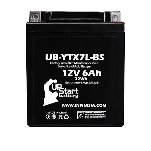 12V 6Ah YTX7L-BS Battery - Compatible with Honda CBR 250R