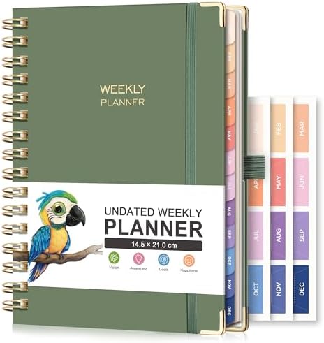 RETTACY Undated Planner - Diary Planner Notebook, Weekly and Mont...