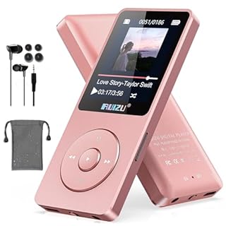 Lettore MP3 da 64 GB con Bluetooth 5.3, ultraleggero (30 grammi), fino a 80 ore di autonomia, schermo da 1,8 pollici, ideale per sportivi, bambini e adulti, supporta schede TF fino a 128 GB
