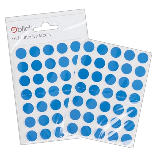 Blick Labels, Blue, Self Adhesive Stickers, Coloured Dot, Circles, 13Mm, 140 Labels, For Home, Office, Family, School, Holiday Calendar Organising, Pl