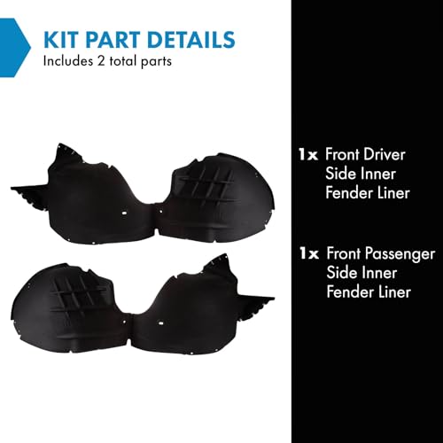 Image of TRQ Front Inner Fender Liner Set Compatible with 2018-2022 Buick Enclave GM1248291 GM1249291